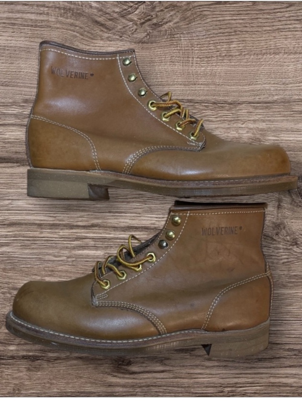 Wolverine Brown Leather Lace-Up Work Boots 7.5